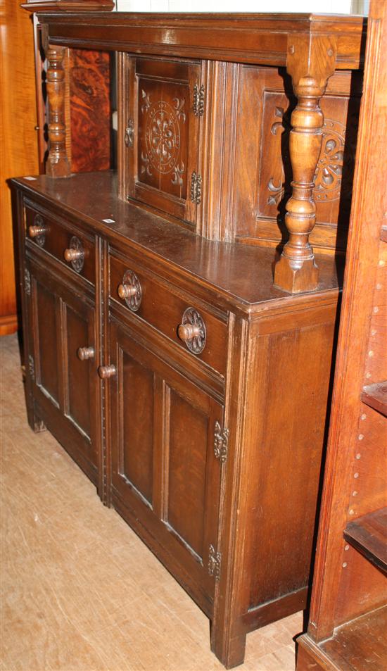 Carved oak court cupboard